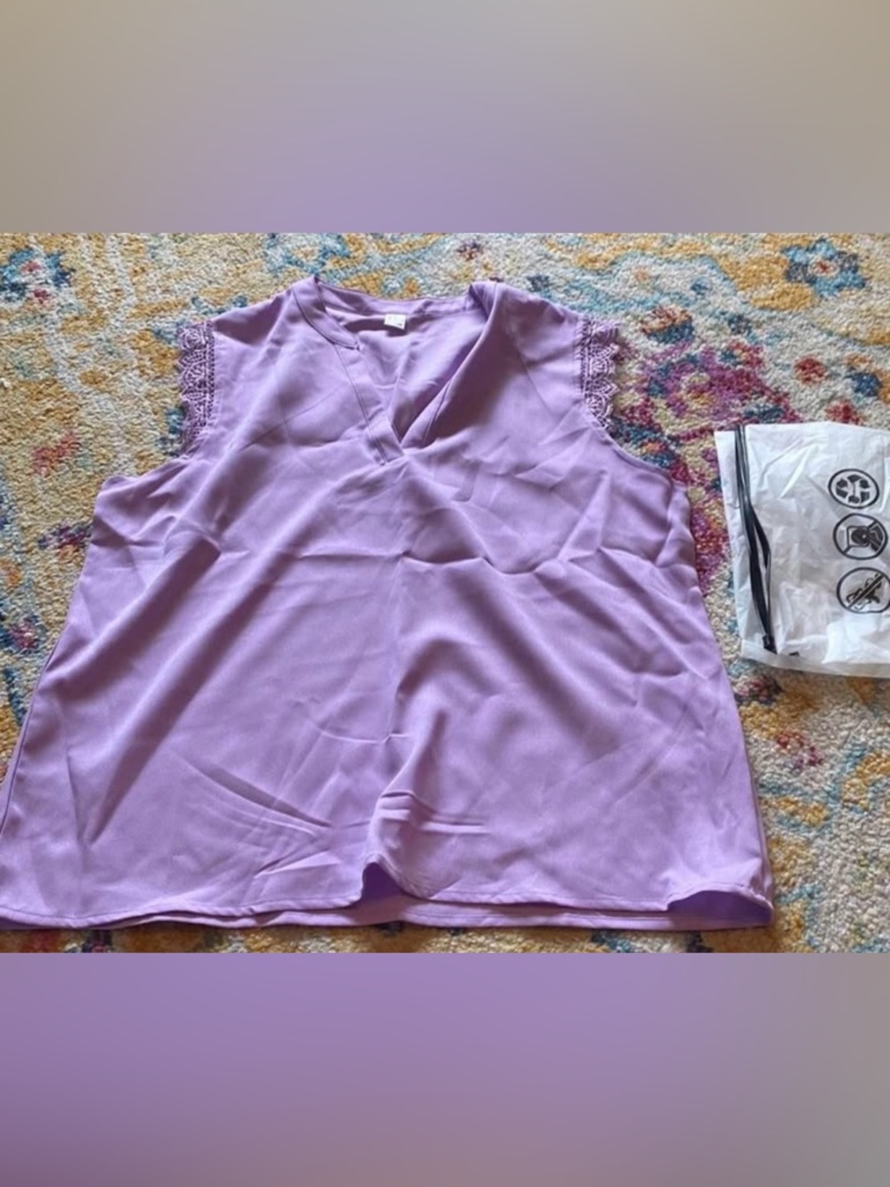 Shein Purple Lace Tank- sz.  L NWT